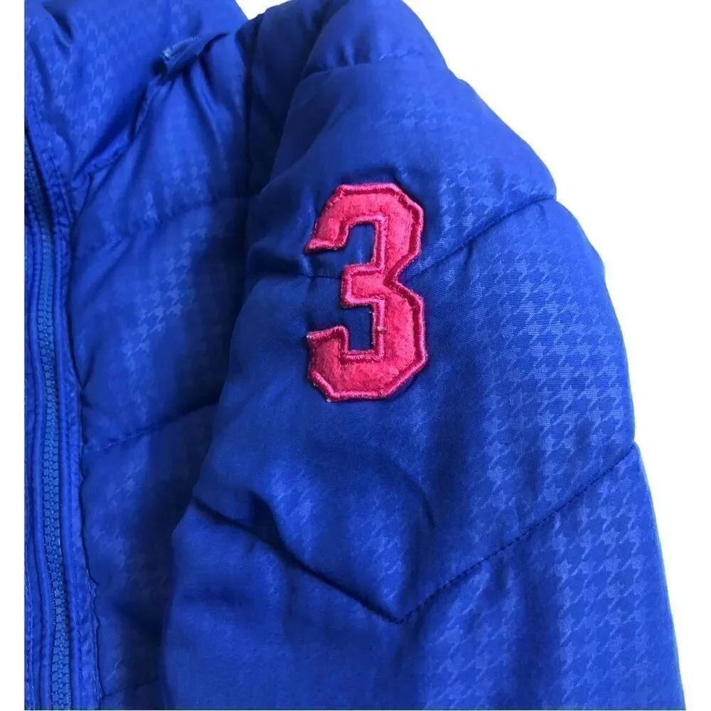 US Polo ASS Girls Blue Pink Puffer Jacket